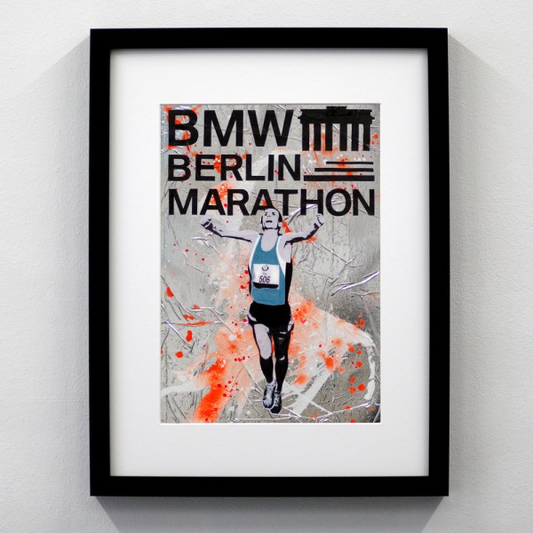 Berlin Marathon Logo Silver Orange