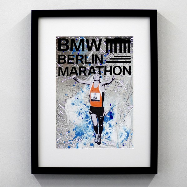 Berlin Marathon Logo Silver Blue