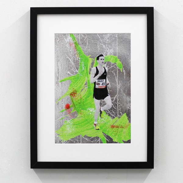 Runner Portrait Silver with Green