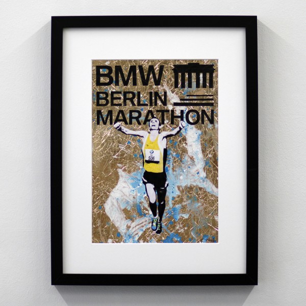 Berlin Marathon Logo Gold Blau